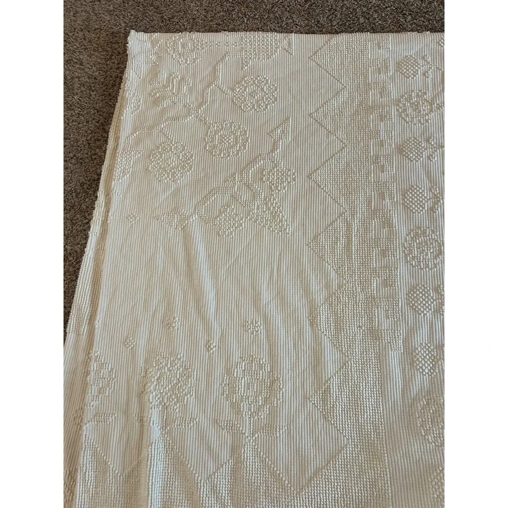 Vintage Bates George Washington Blanket Floral Bedspread Popcorn French USA